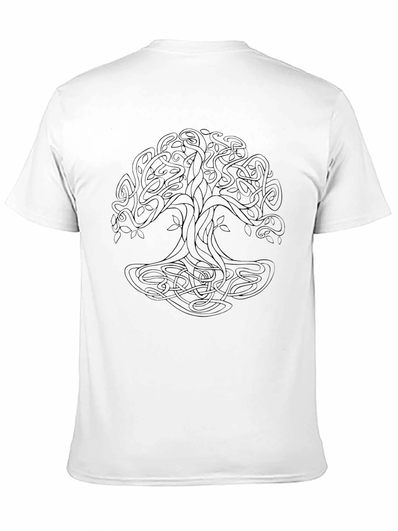 Mens Black T-Shirt with Celtic Tree of Life Design