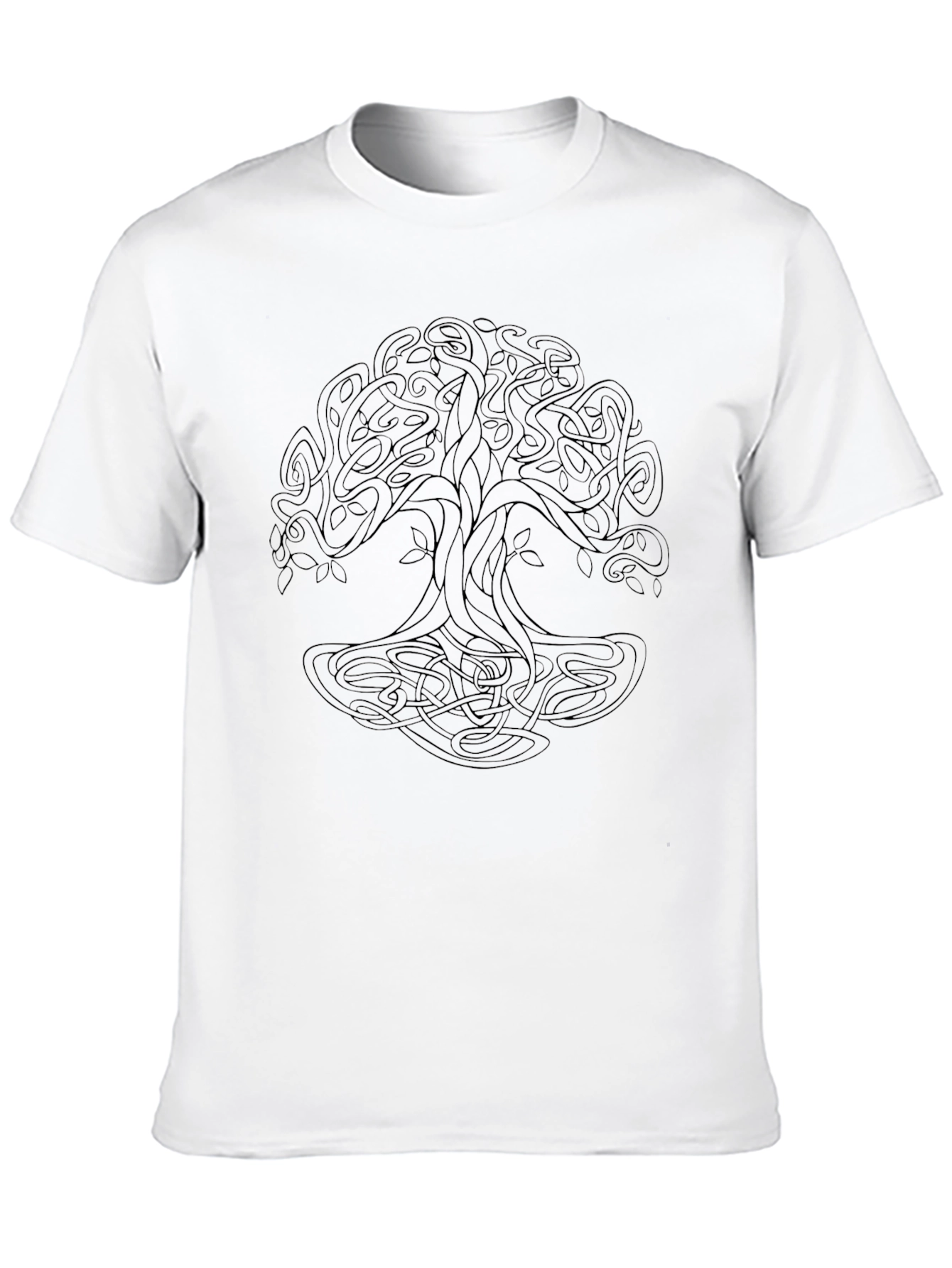 Mens Black T-Shirt with Celtic Tree of Life Design