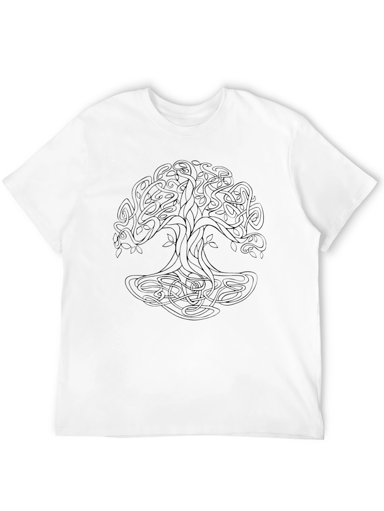 Mens Black T-Shirt with Celtic Tree of Life Design