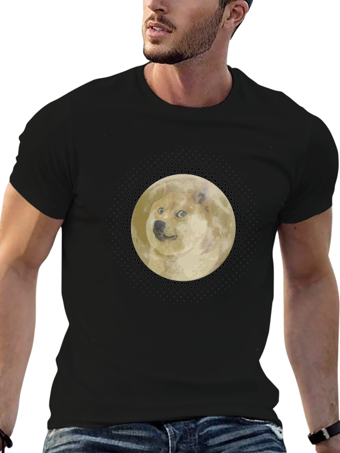 Doge to the Moon Black T-Shirt