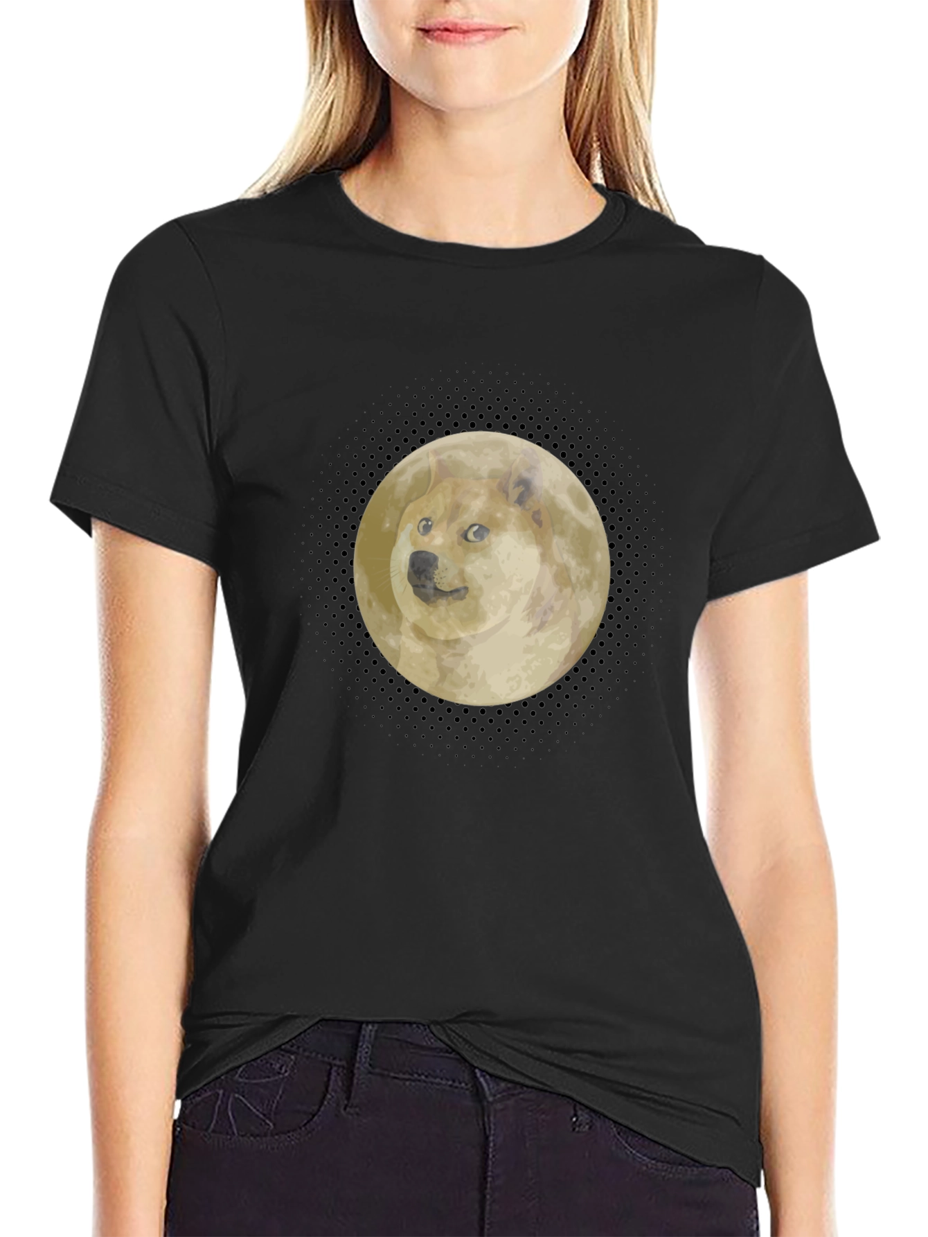 Doge to the Moon Black T-Shirt