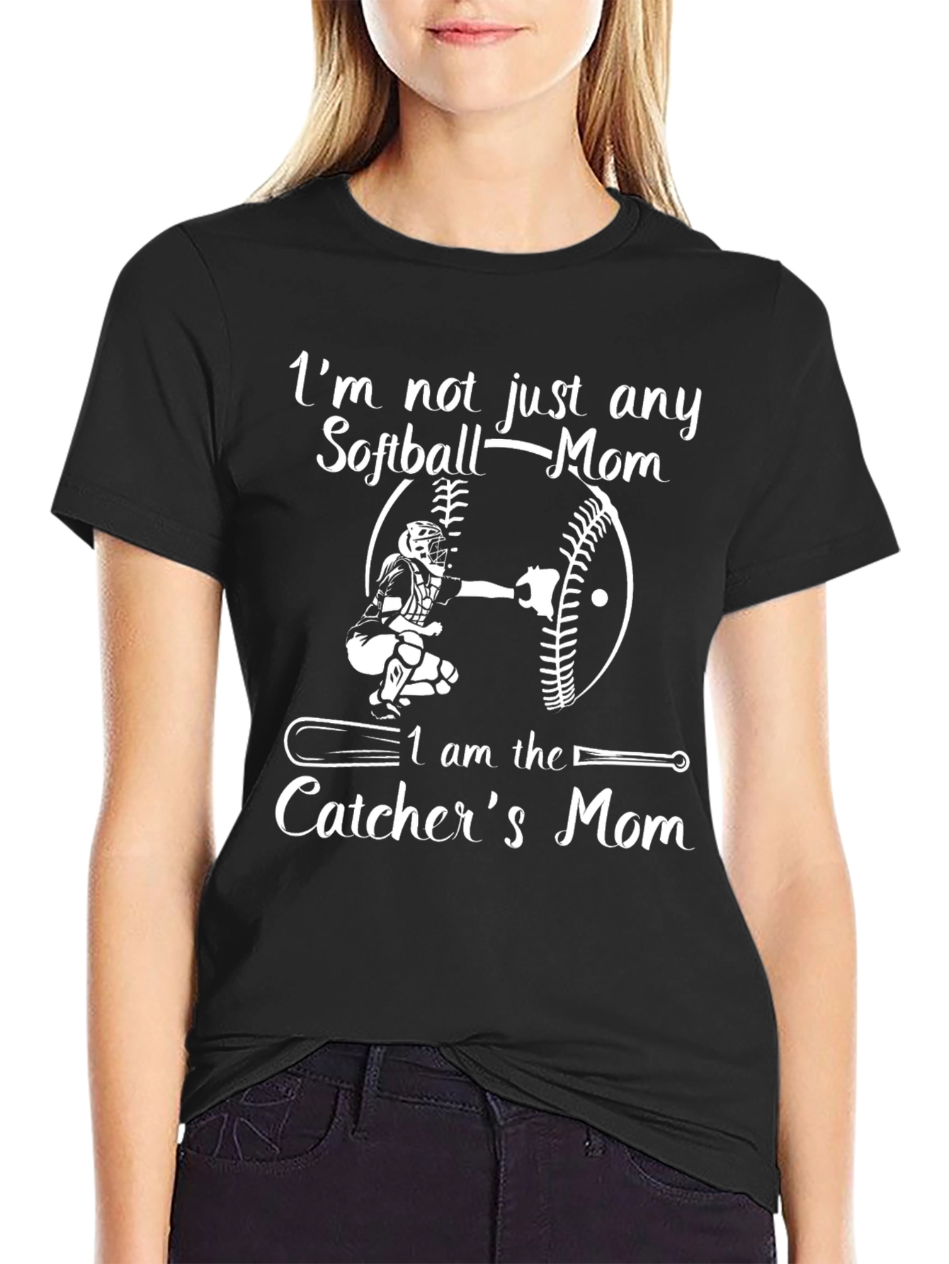 Softball Catchers Mom Graphic T-Shirt