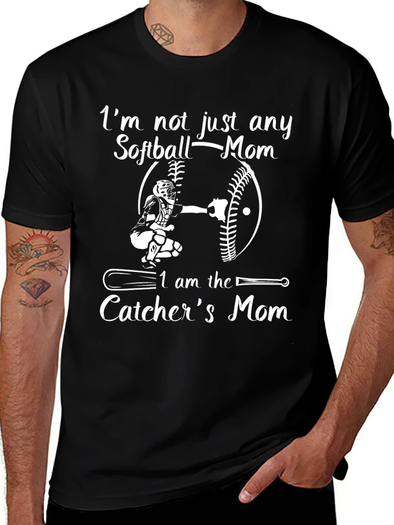 Softball Catchers Mom Graphic T-Shirt