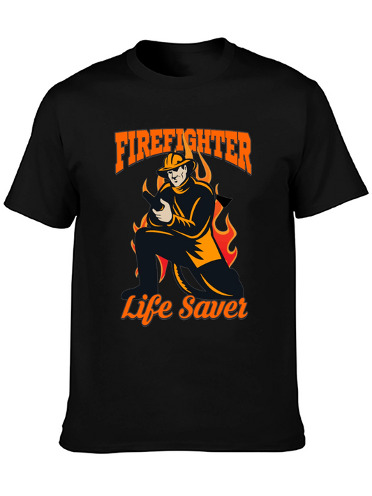 Firefighter Life Saver Graphic T-Shirt