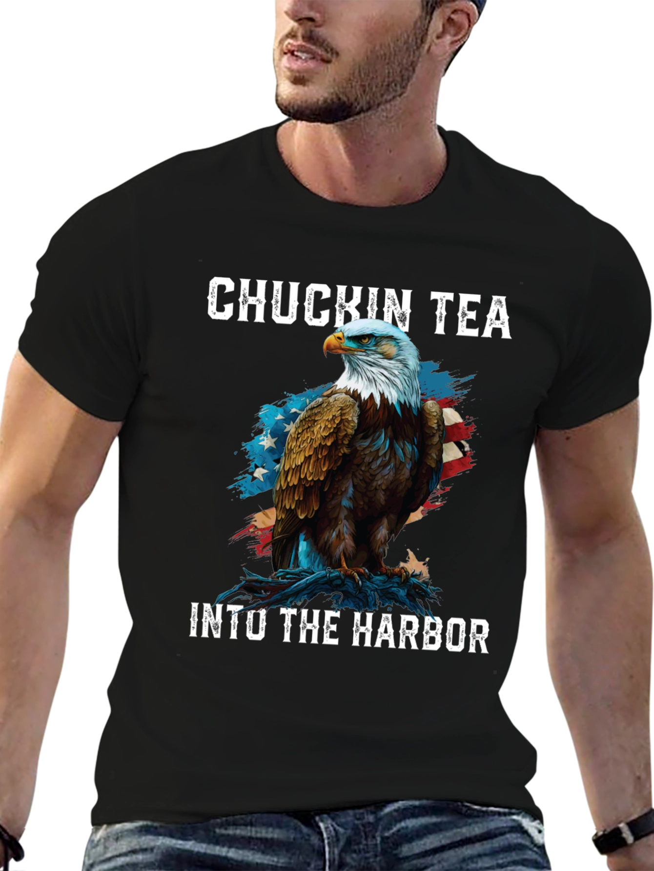 Chuckin Tea Eagle Graphic T-Shirt
