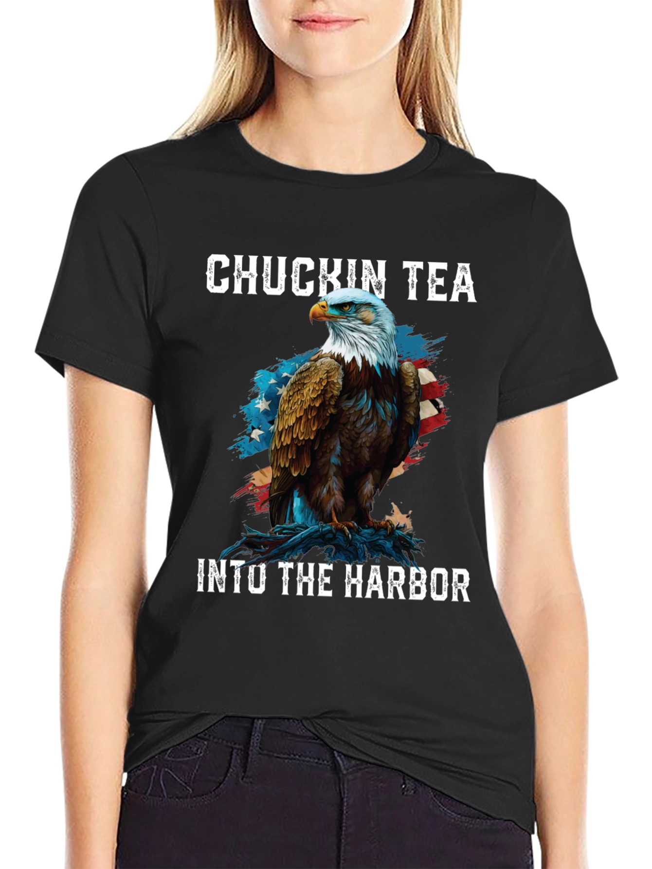 Chuckin Tea Eagle Graphic T-Shirt