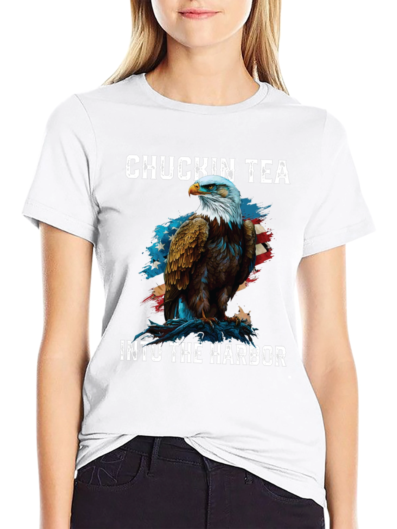 Chuckin Tea Eagle Graphic T-Shirt