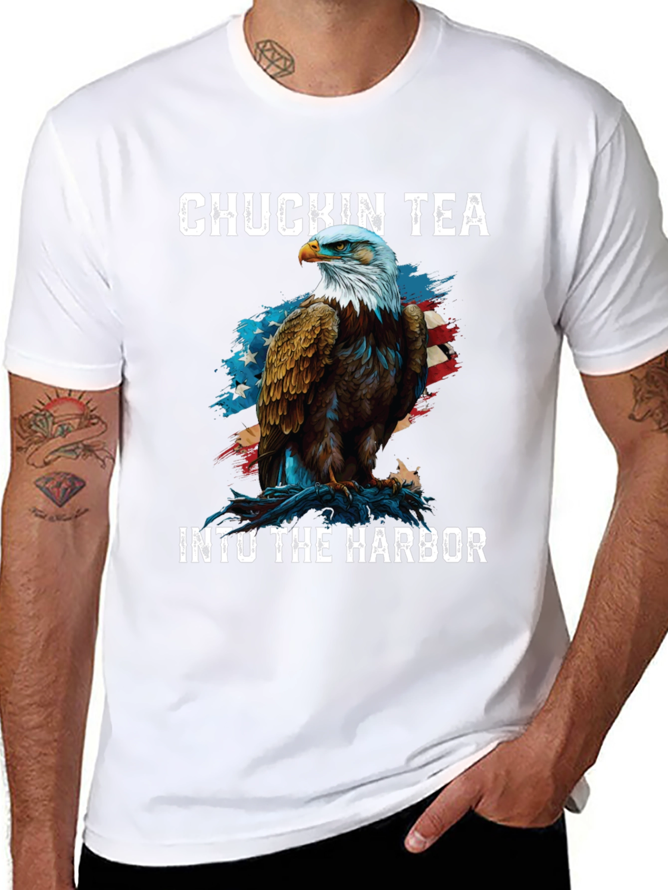 Chuckin Tea Eagle Graphic T-Shirt