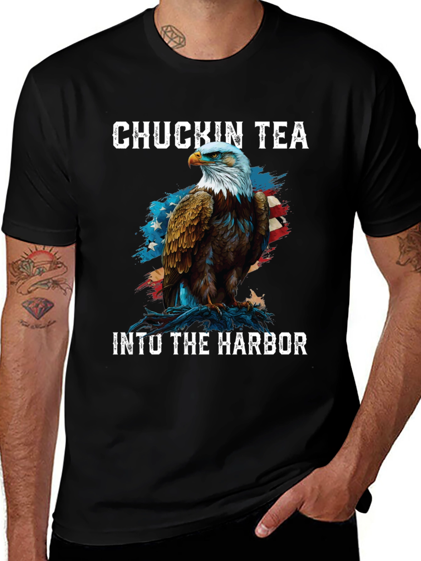 Chuckin Tea Eagle Graphic T-Shirt