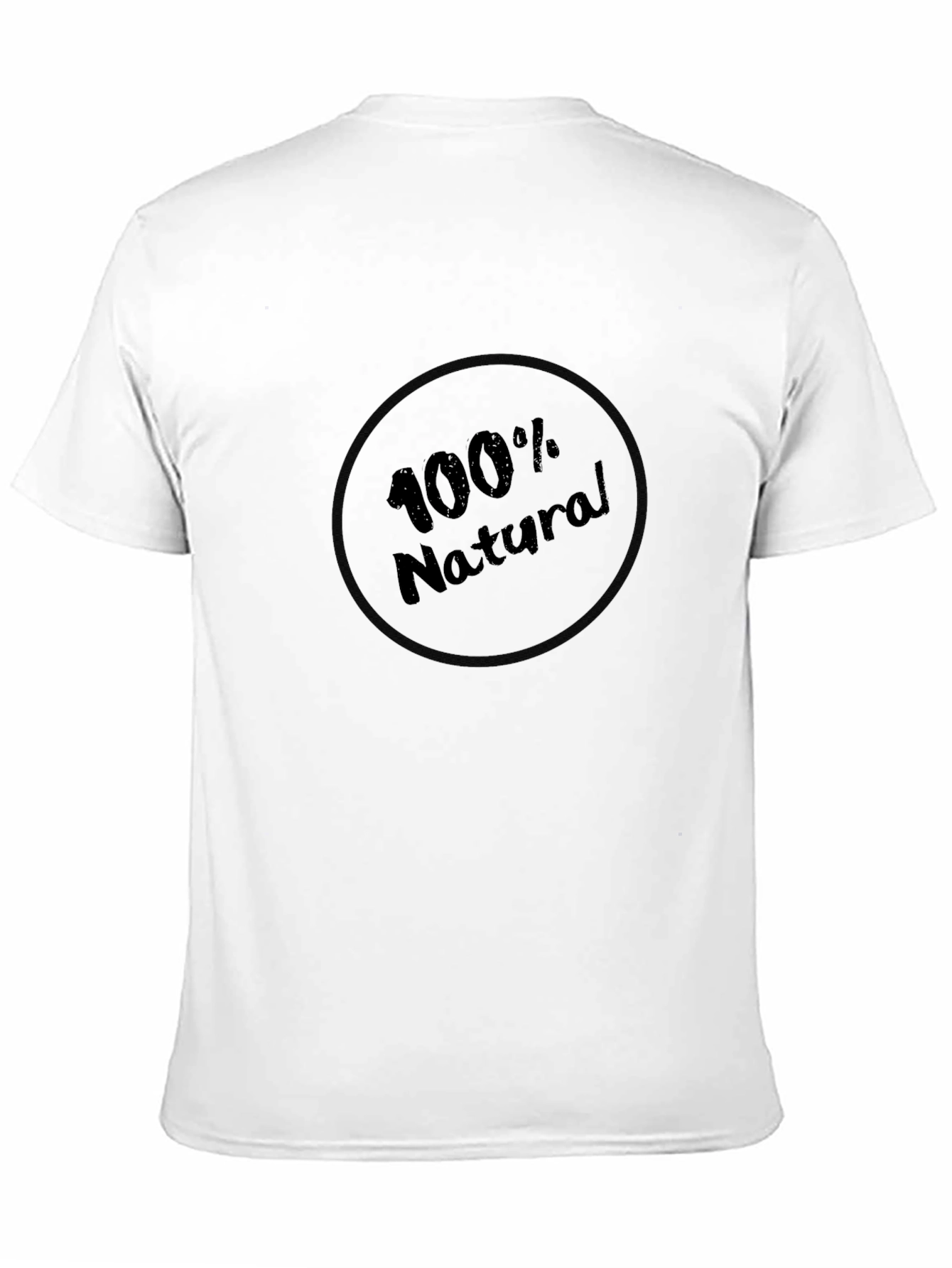 100% Natural Black Graphic Tee - Soft Comfort