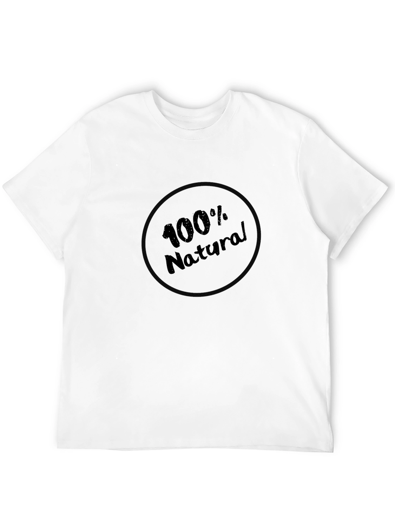 100% Natural Black Graphic Tee - Soft Comfort