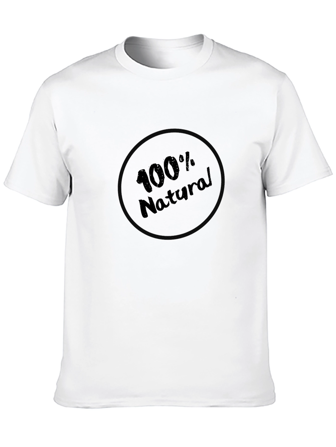 100% Natural Black Graphic Tee - Soft Comfort