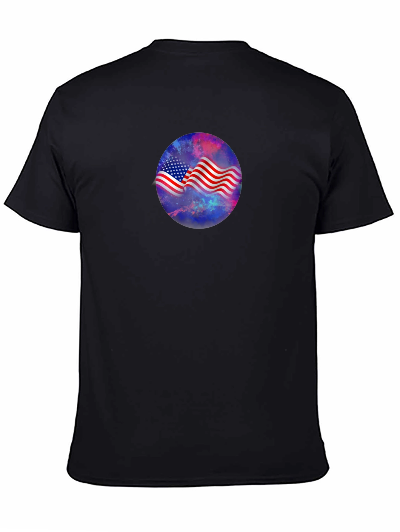 American Flag Galaxy Graphic Tee - Patriotic Style