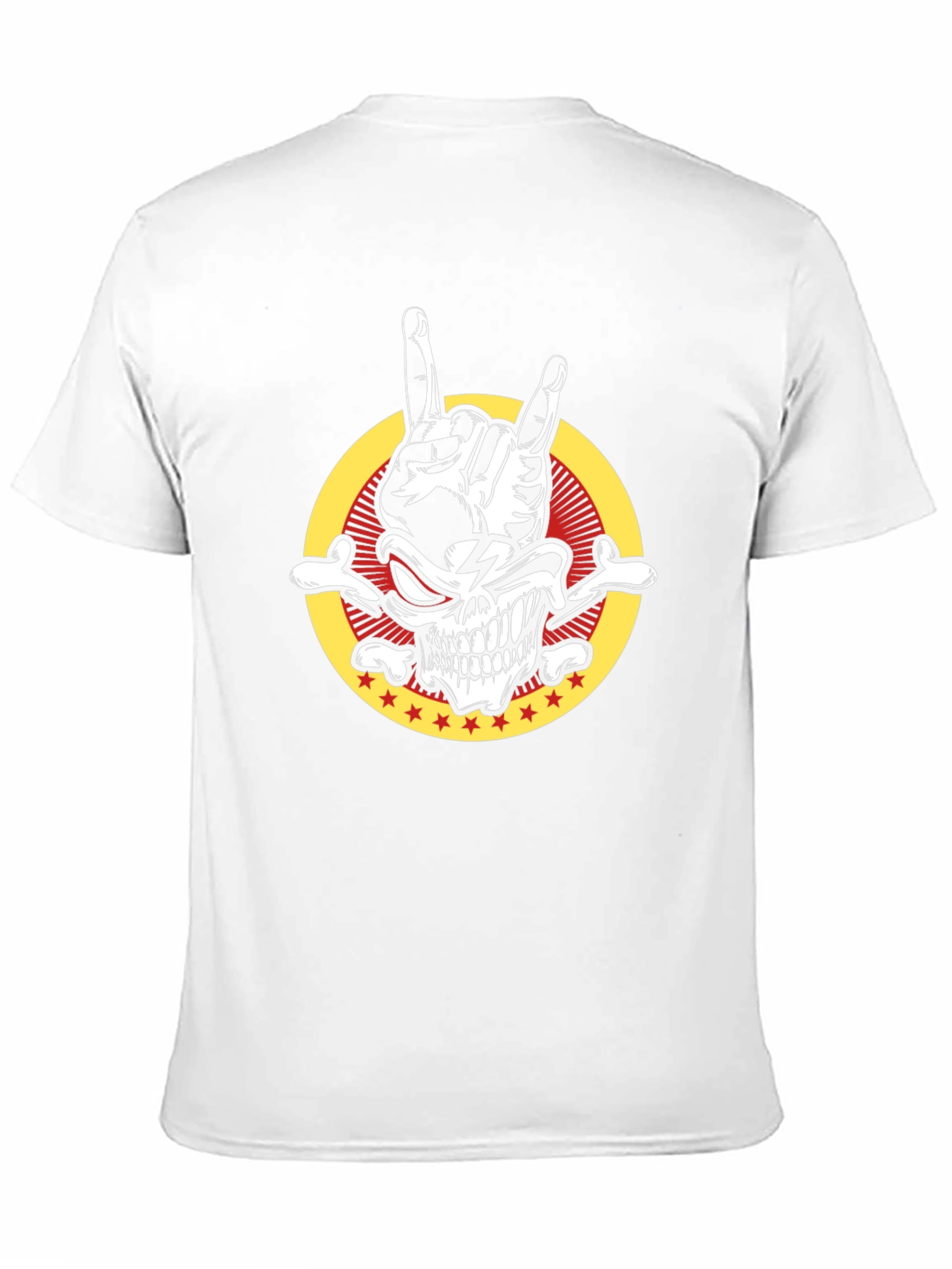 Rock On Skull Graphic Tee - Mens Black T-Shirt