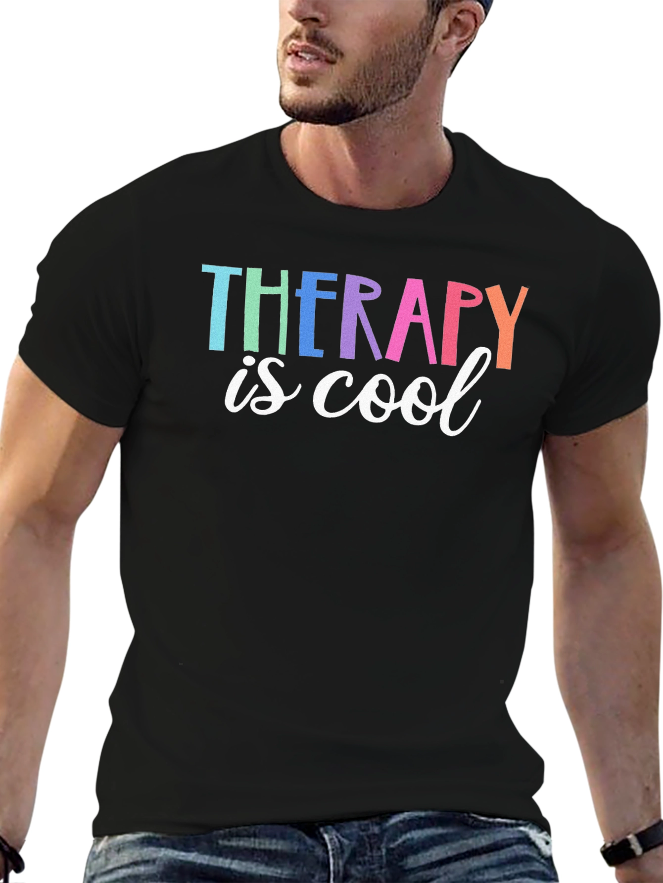 Therapy is Cool Graphic Tee - Black Unisex T-Shirt