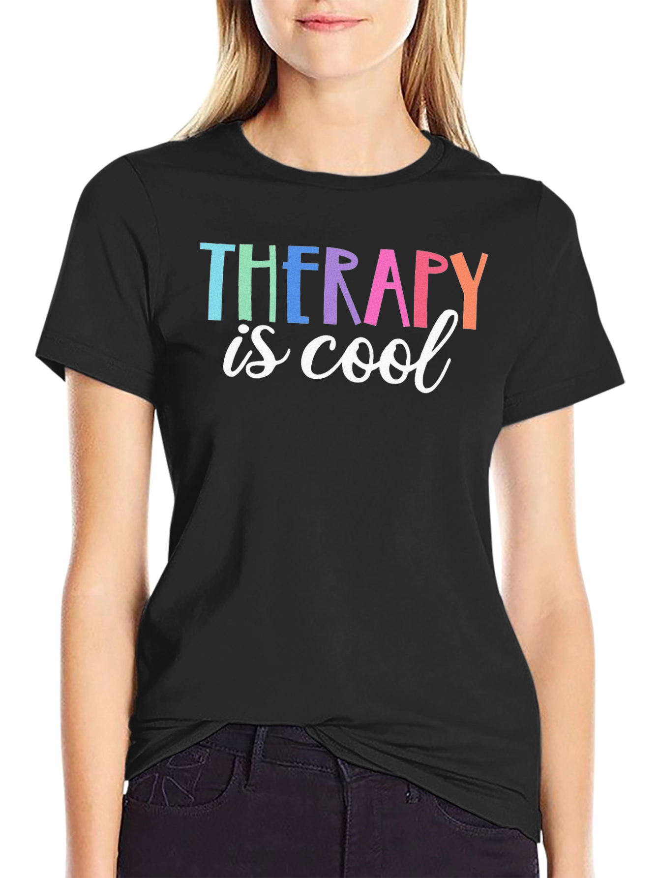 Therapy is Cool Graphic Tee - Black Unisex T-Shirt