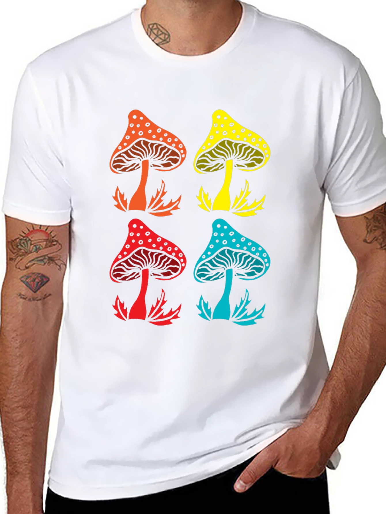 Psychedelic Mushroom Graphic Tee - Funky Style