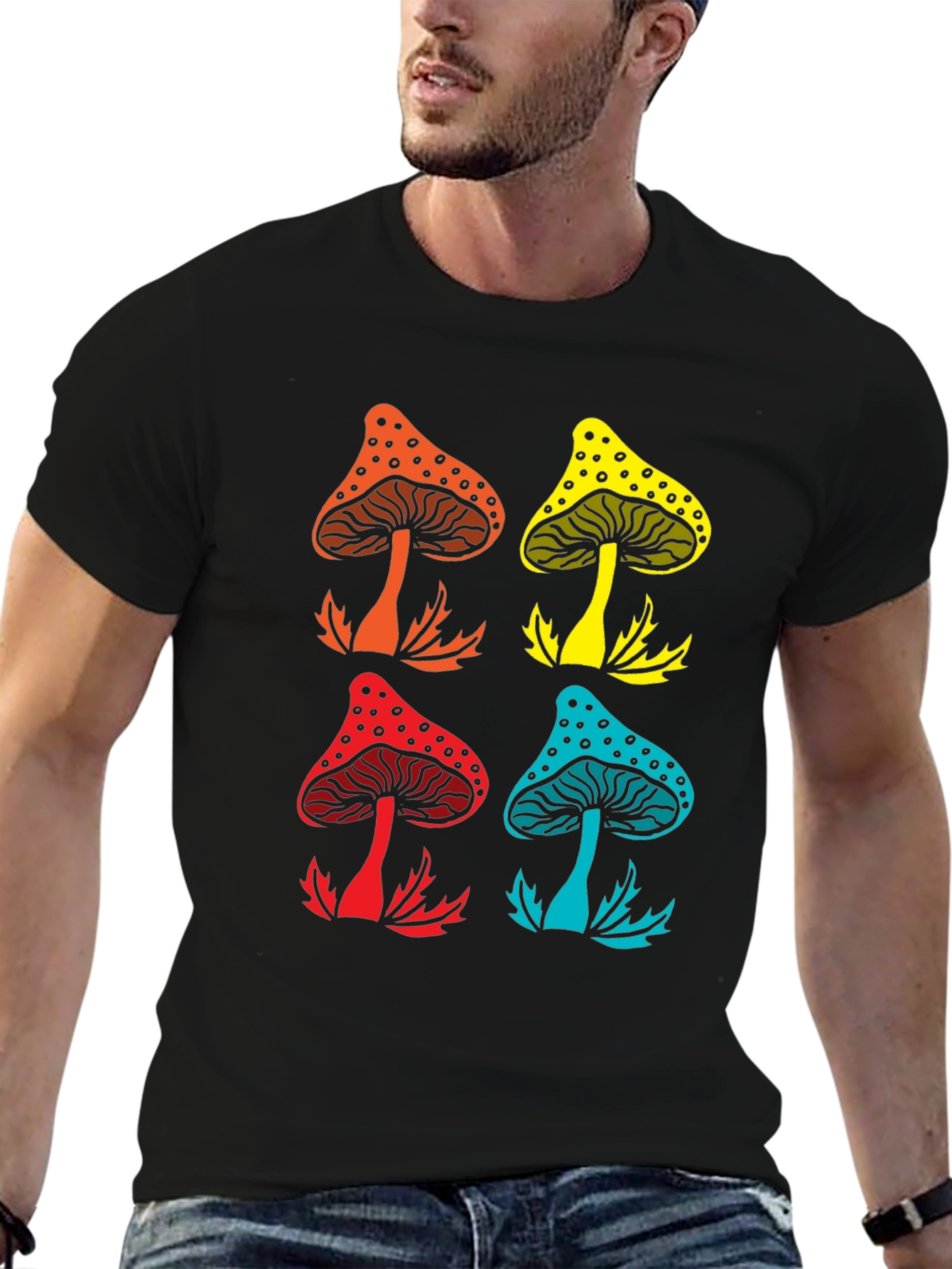 Psychedelic Mushroom Graphic Tee - Funky Style