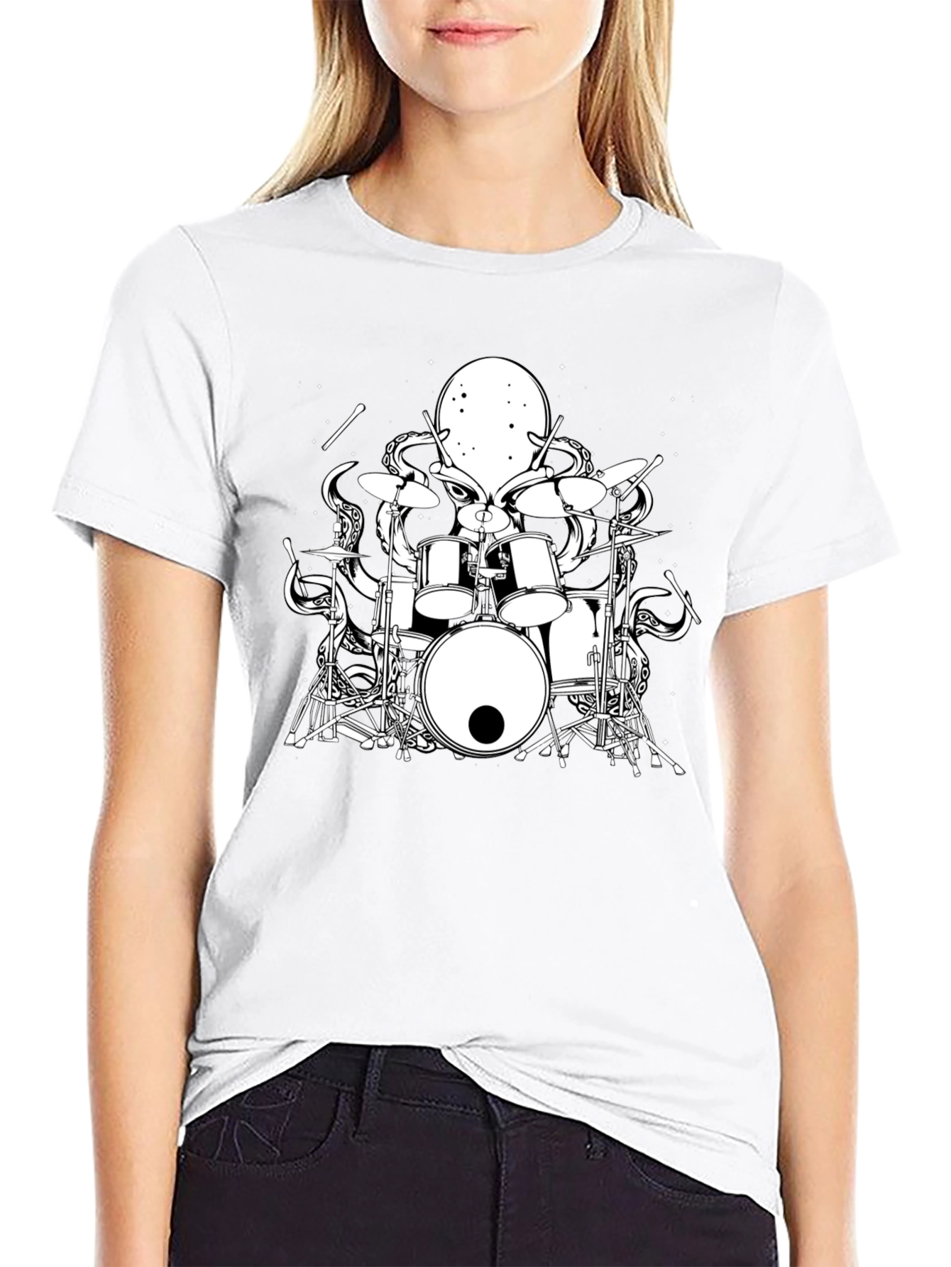 Octopus Drummer Graphic T-Shirt