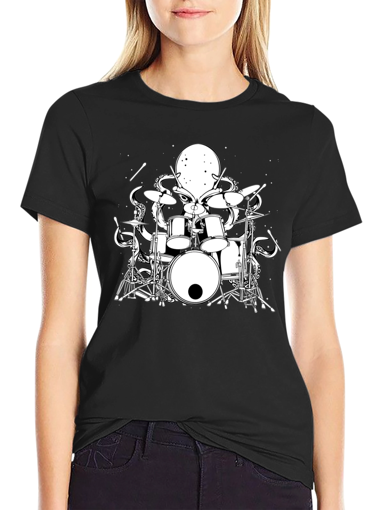 Octopus Drummer Graphic T-Shirt