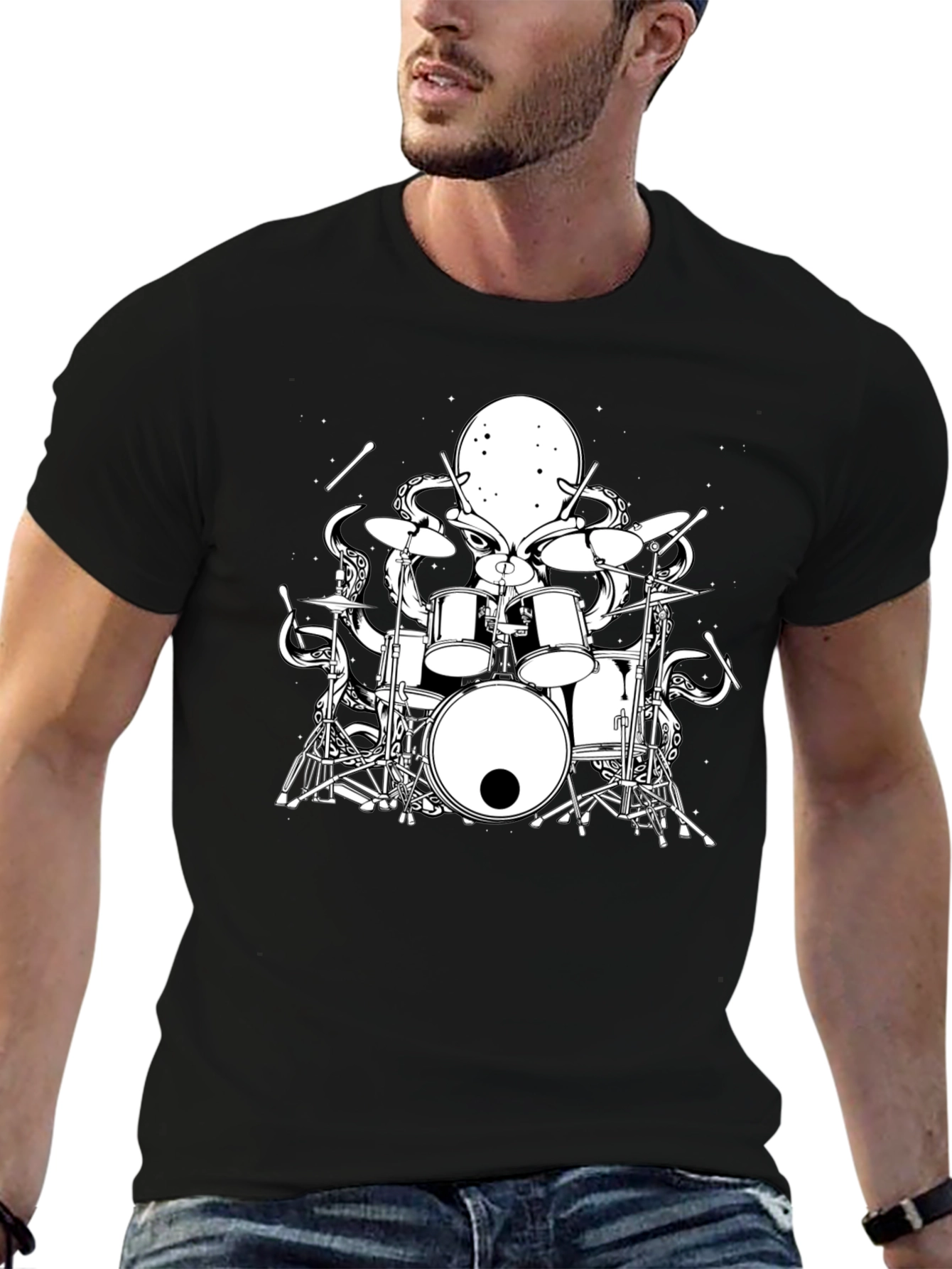 Octopus Drummer Graphic T-Shirt