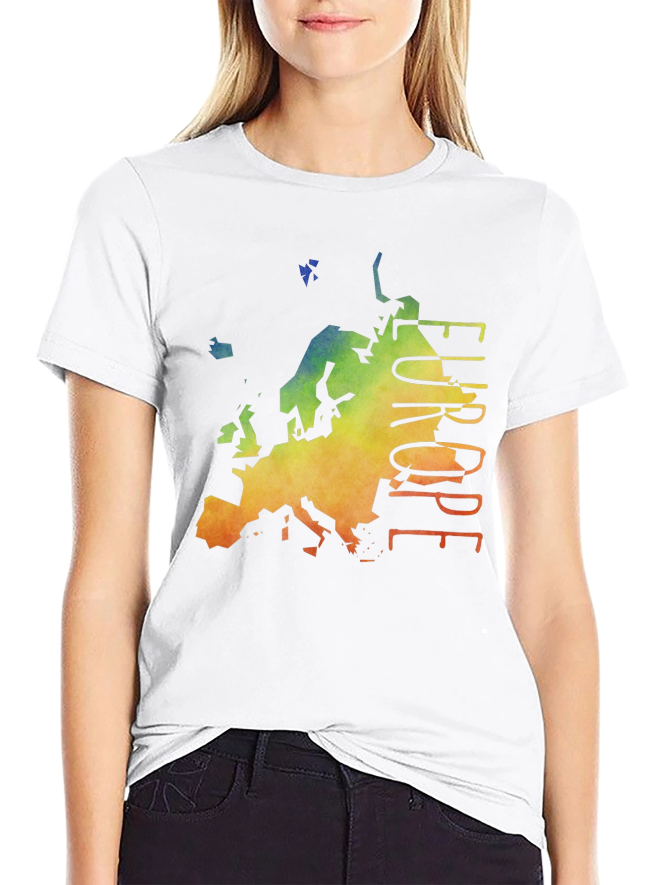 Europe Map T-Shirt - Mens Black Graphic Tee