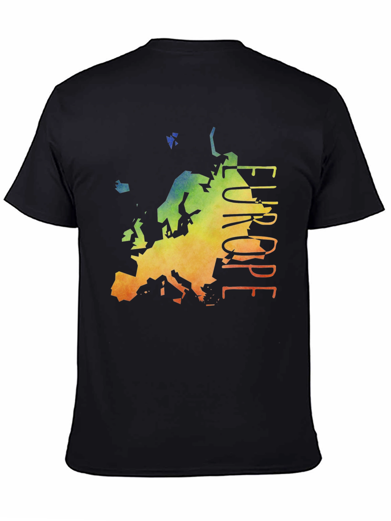 Europe Map T-Shirt - Mens Black Graphic Tee