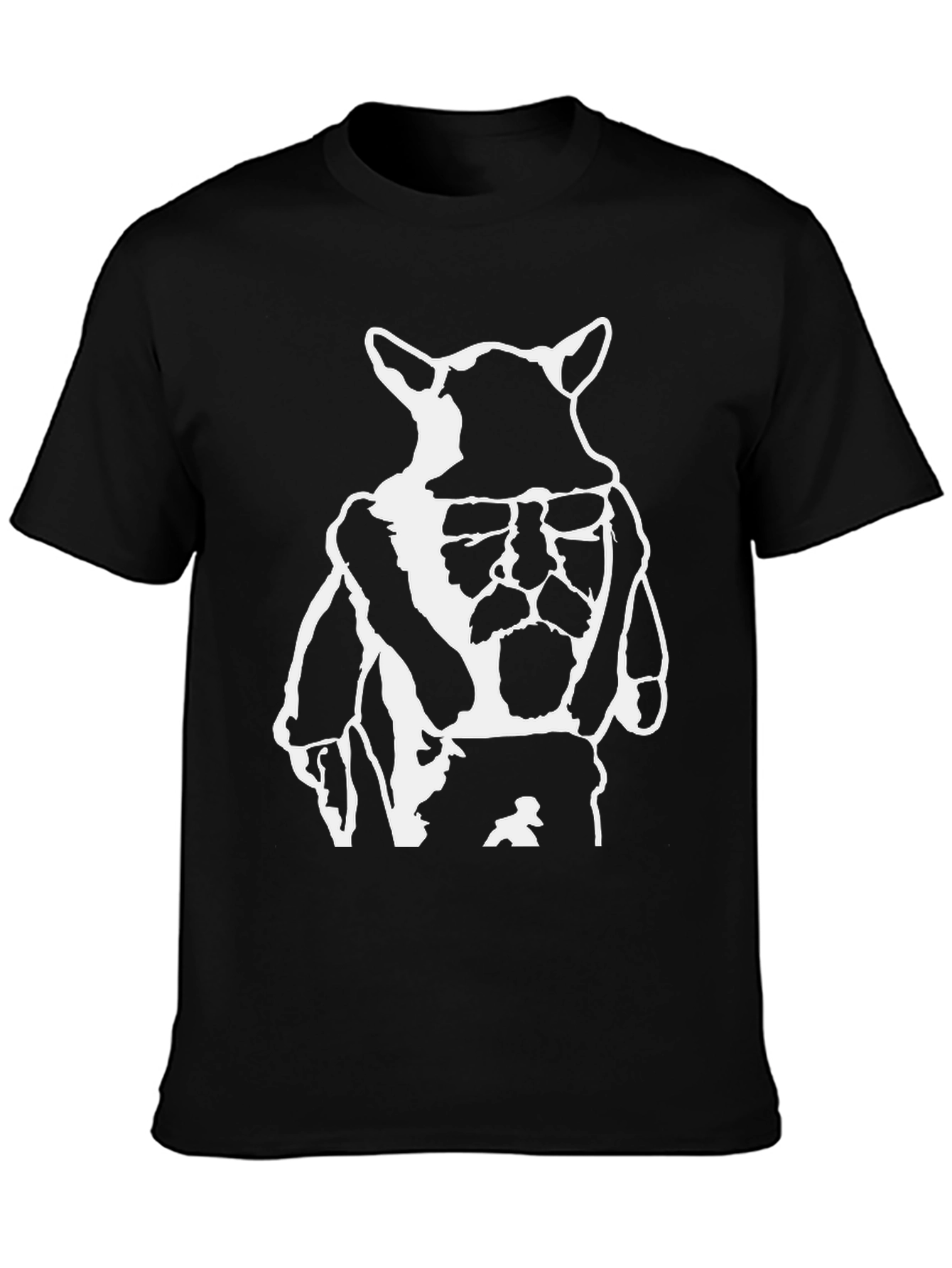 Black Graphic Tee - Yoda DJ Design