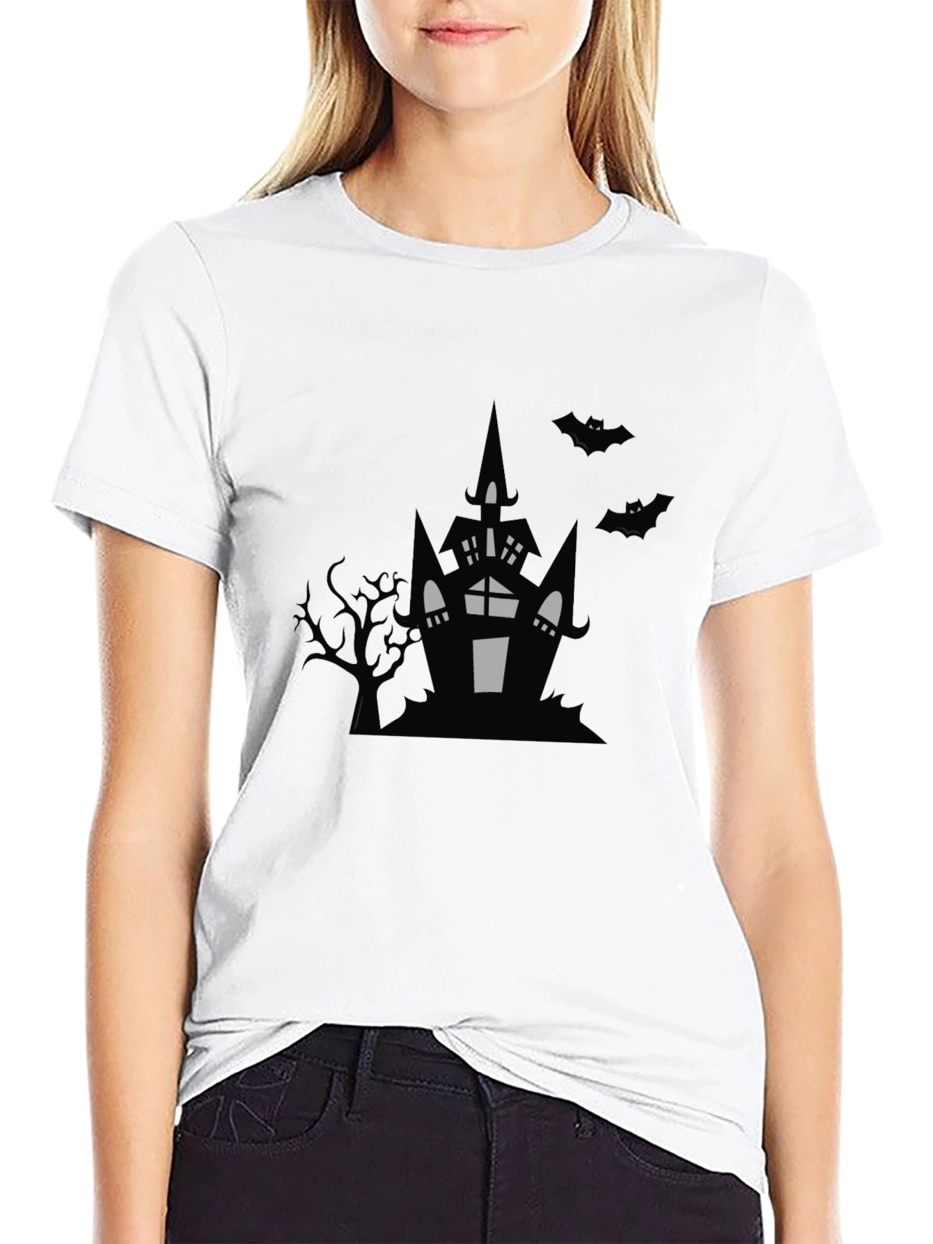 Halloween Haunted House Graphic Tee