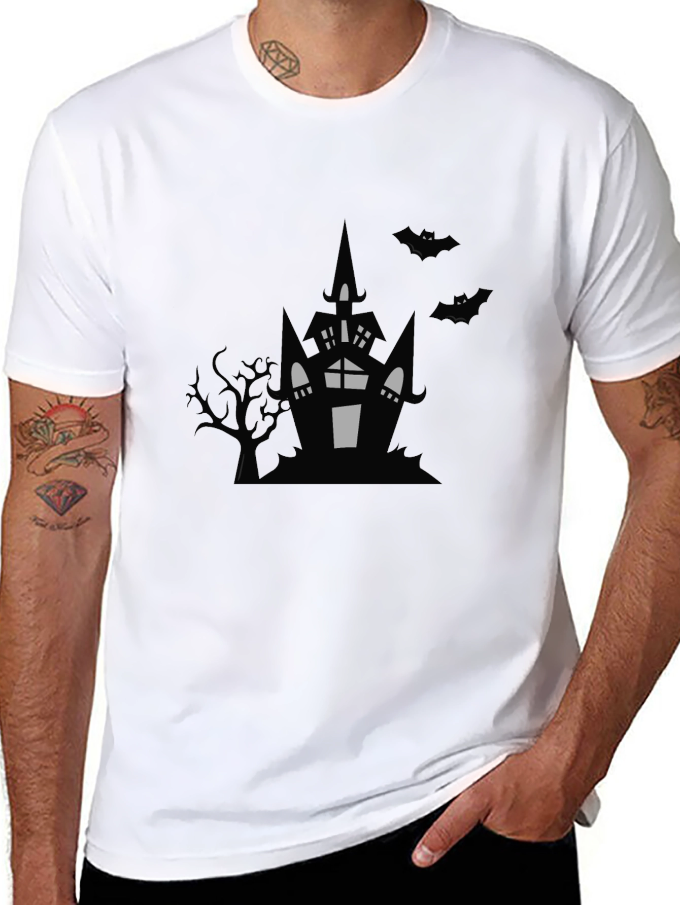 Halloween Haunted House Graphic Tee