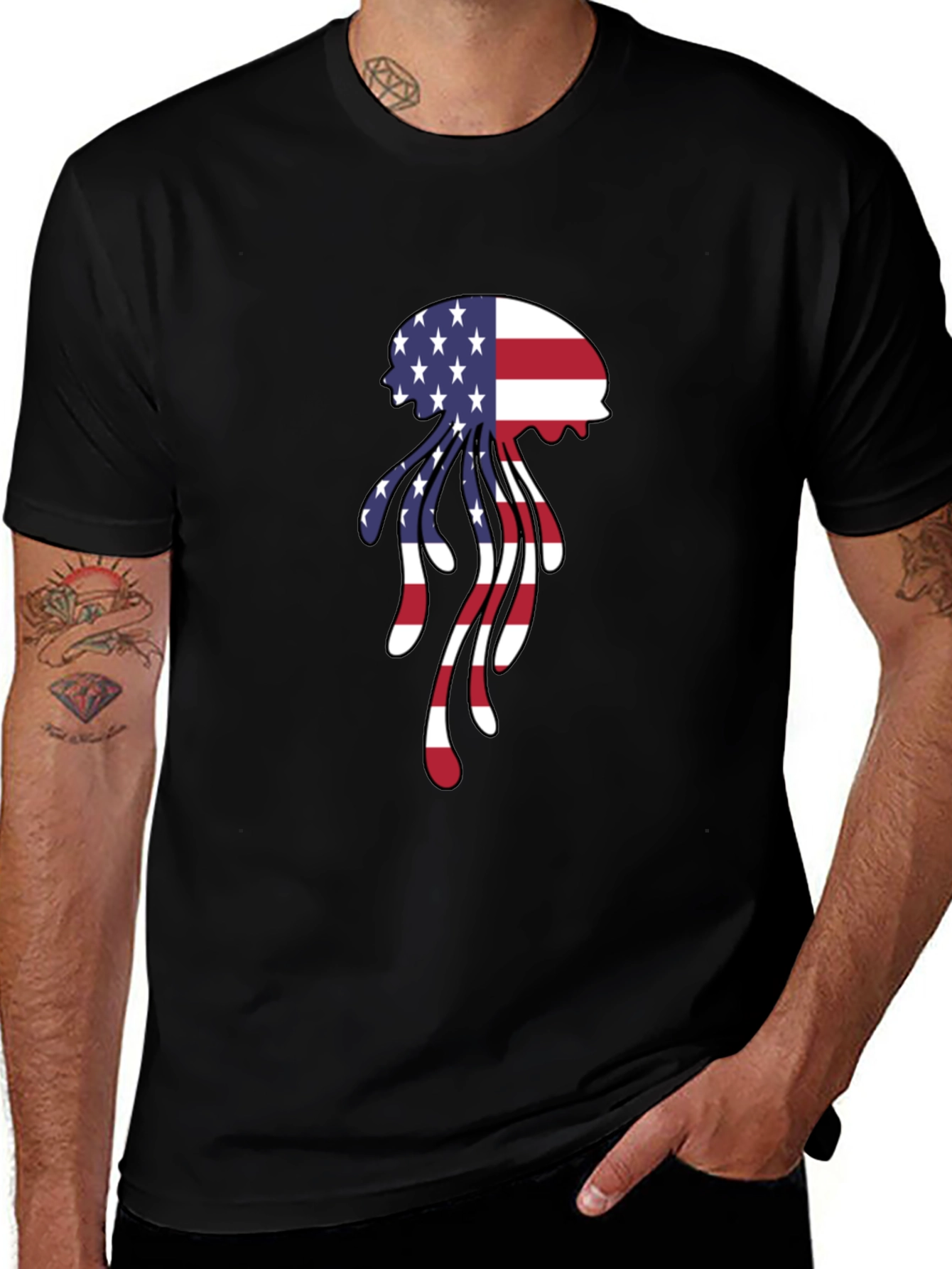Patriotic Jellyfish Graphic T-Shirt