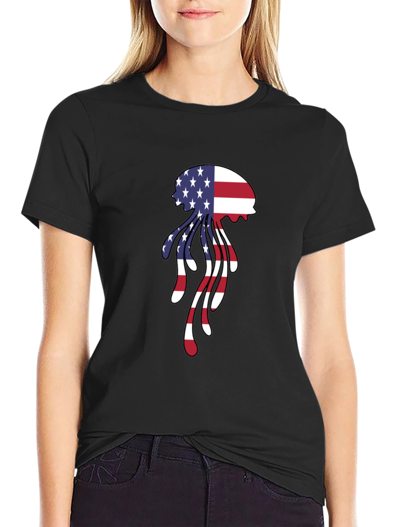 Patriotic Jellyfish Graphic T-Shirt