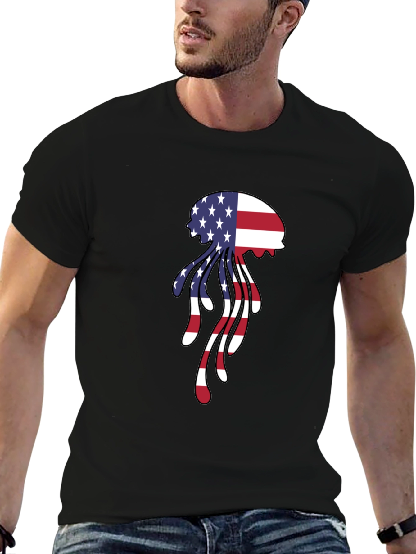 Patriotic Jellyfish Graphic T-Shirt