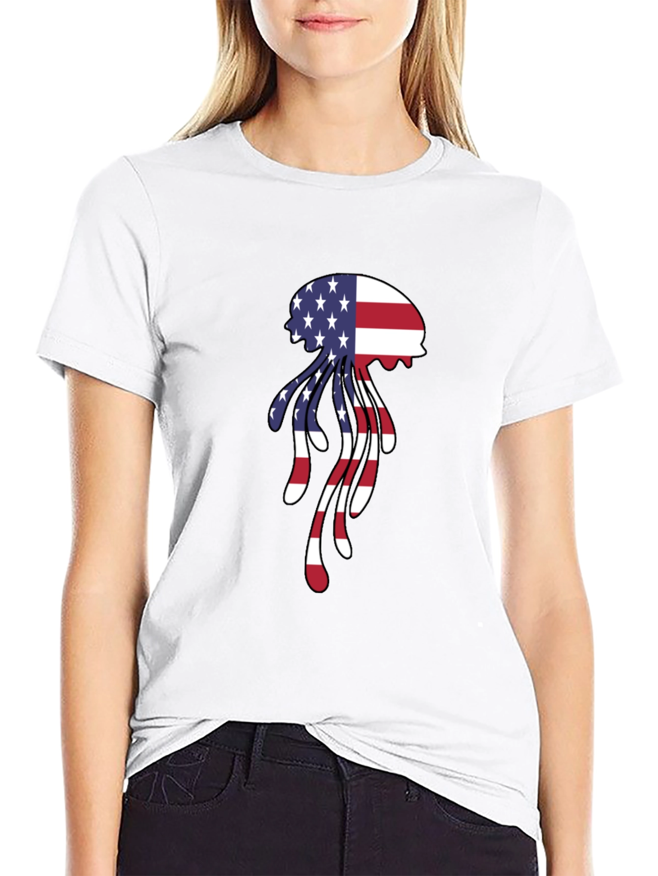 Patriotic Jellyfish Graphic T-Shirt