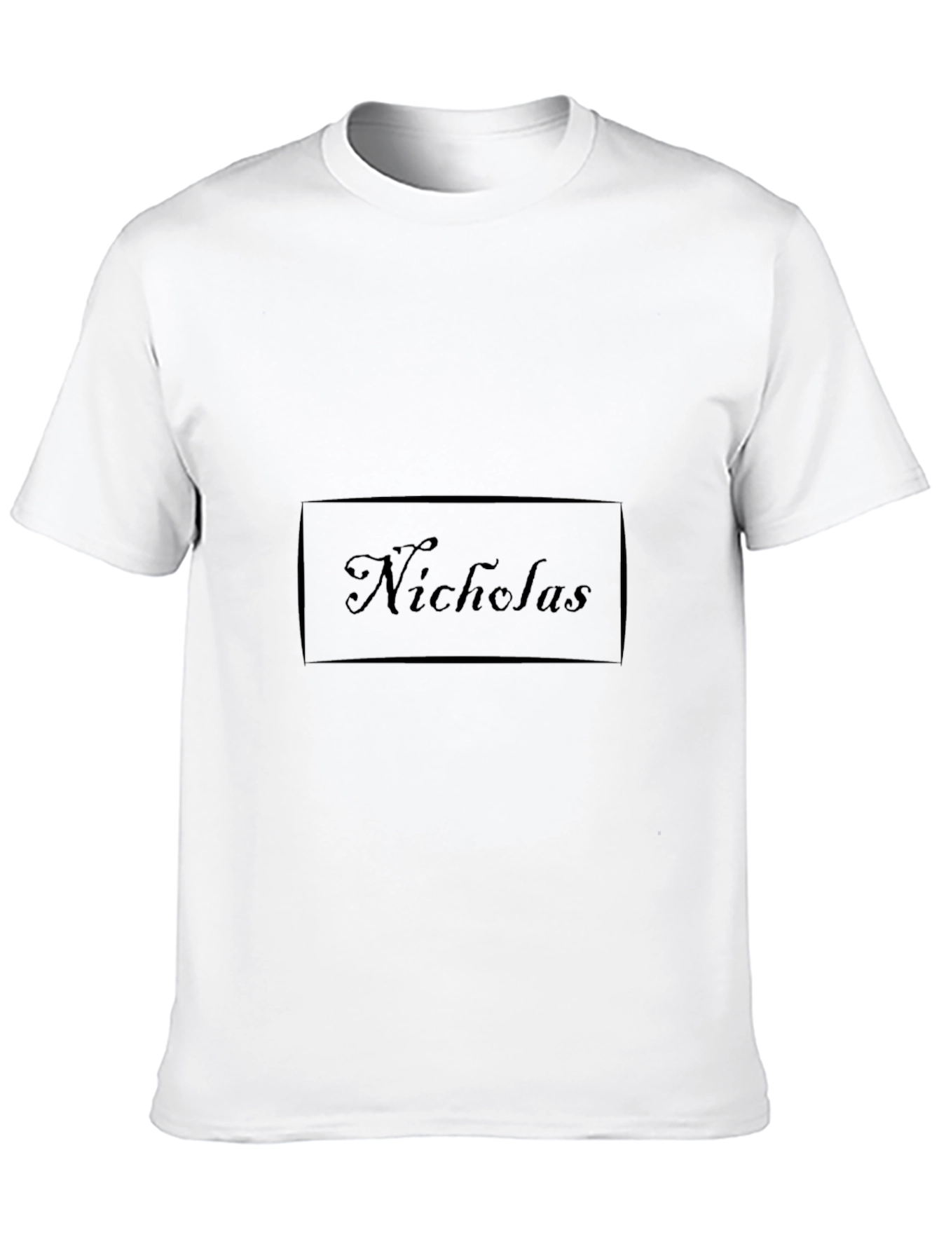 Stylish Black Tee - Nicholas Text Design