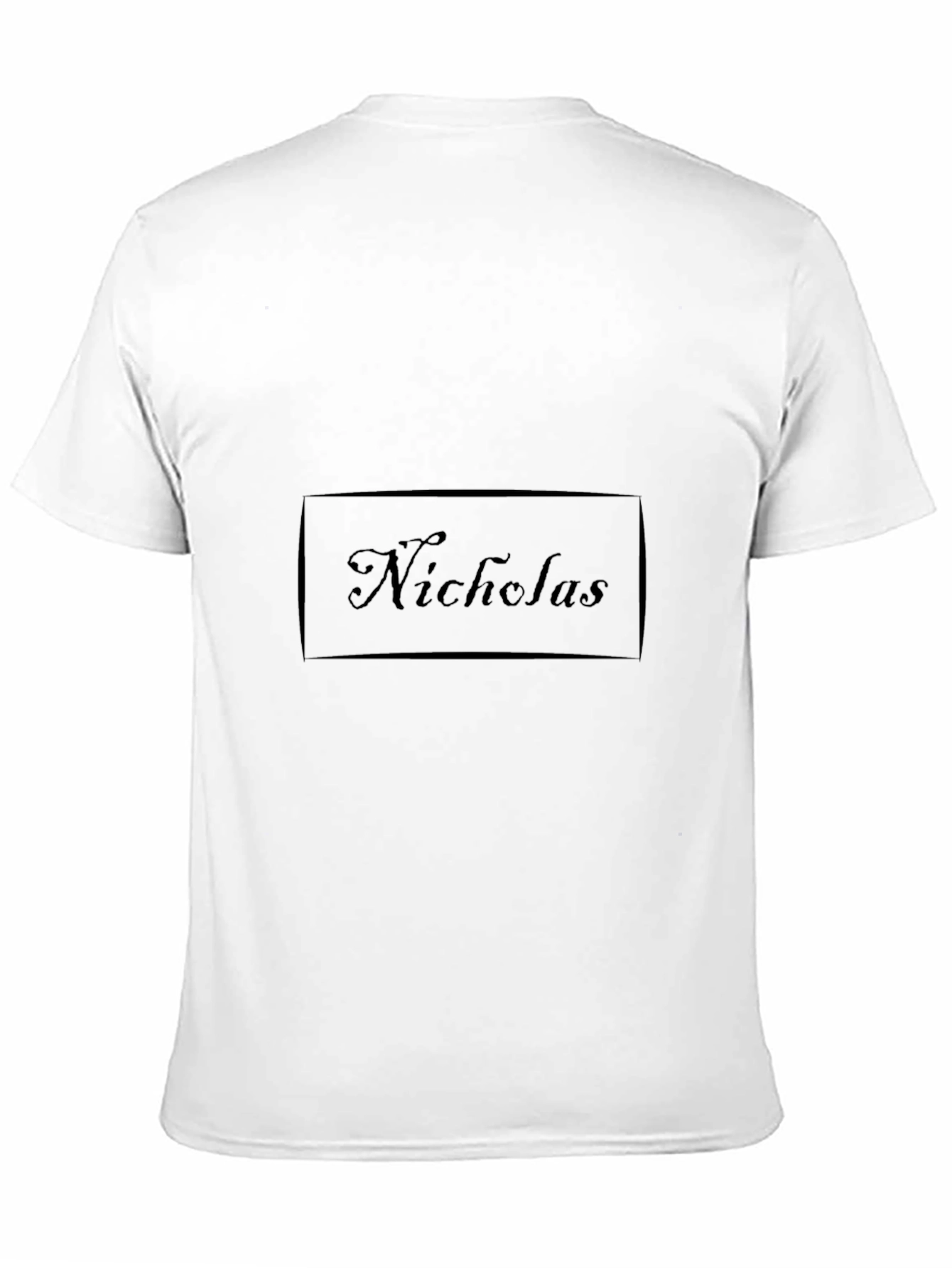 Stylish Black Tee - Nicholas Text Design