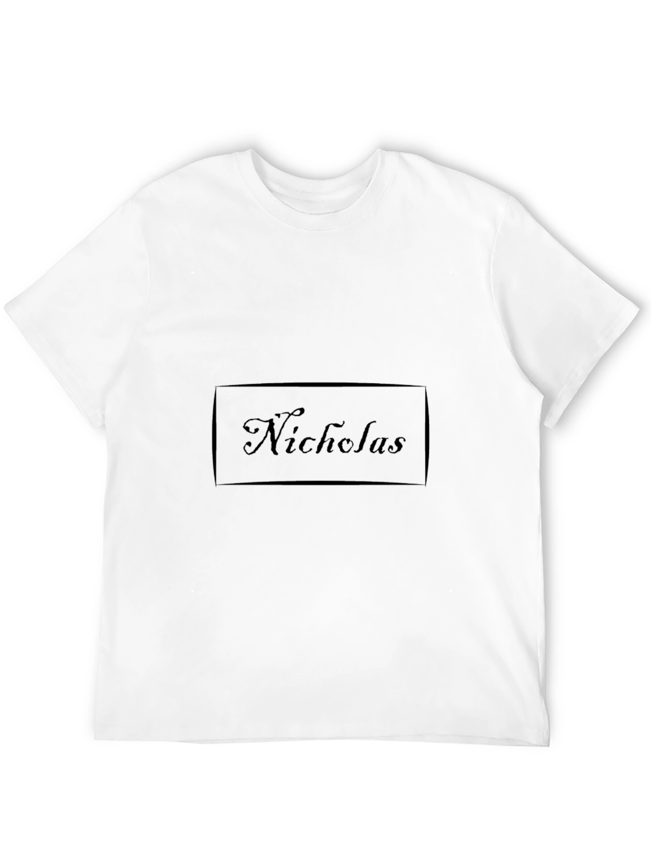 Stylish Black Tee - Nicholas Text Design