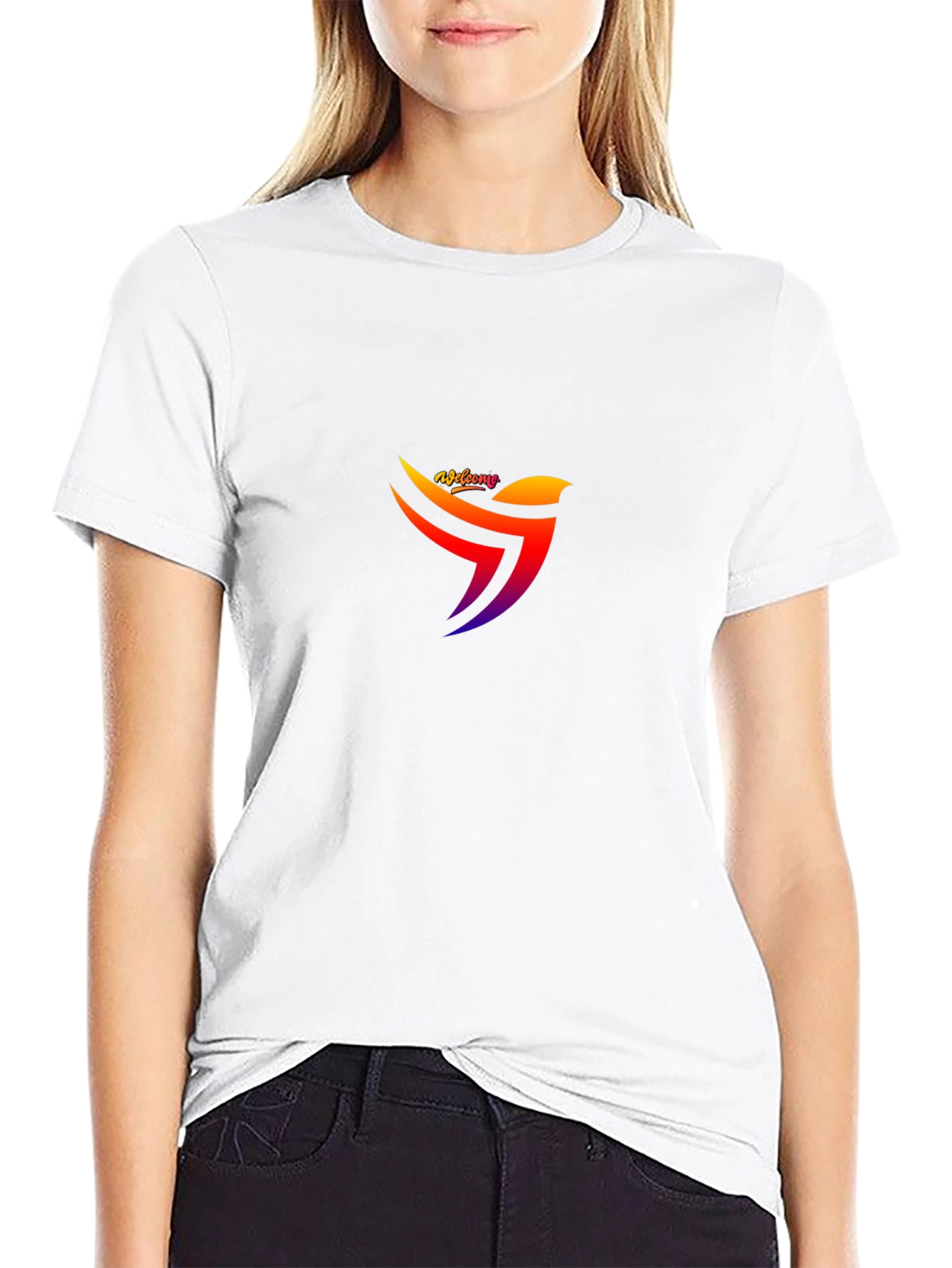 Modern Bird Logo Black T-Shirt