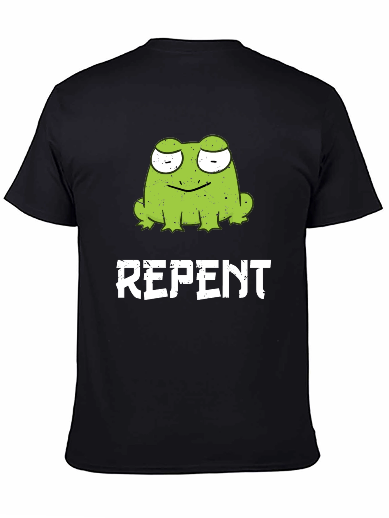 Frog Repent Graphic T-Shirt - Black Cotton Tee