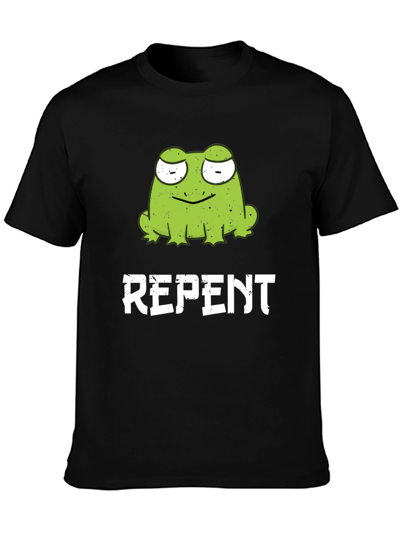 Frog Repent Graphic T-Shirt - Black Cotton Tee