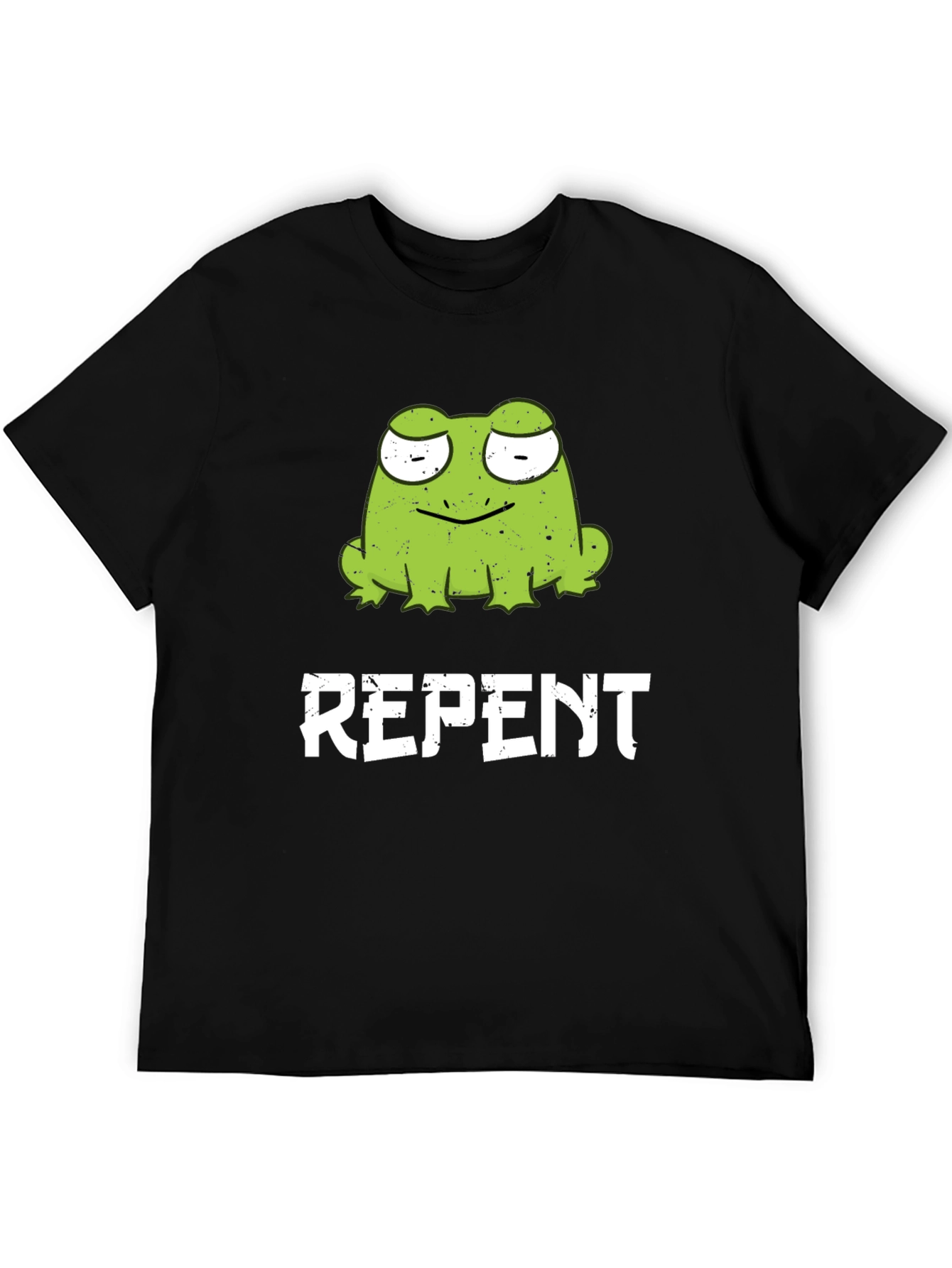 Frog Repent Graphic T-Shirt - Black Cotton Tee