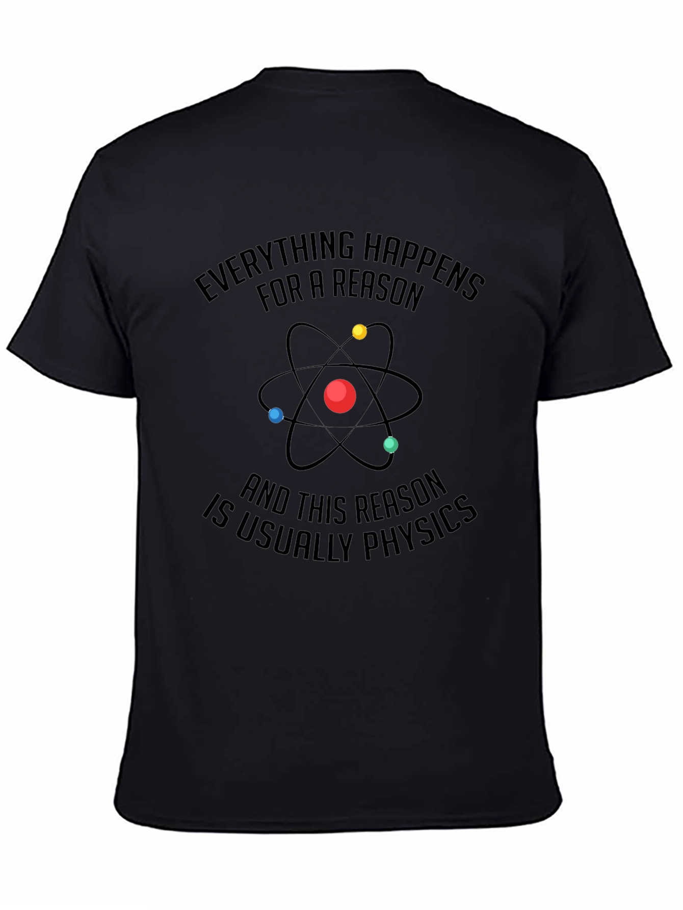 Physics Reason Graphic Tee - Mens Black Cotton T-Shirt
