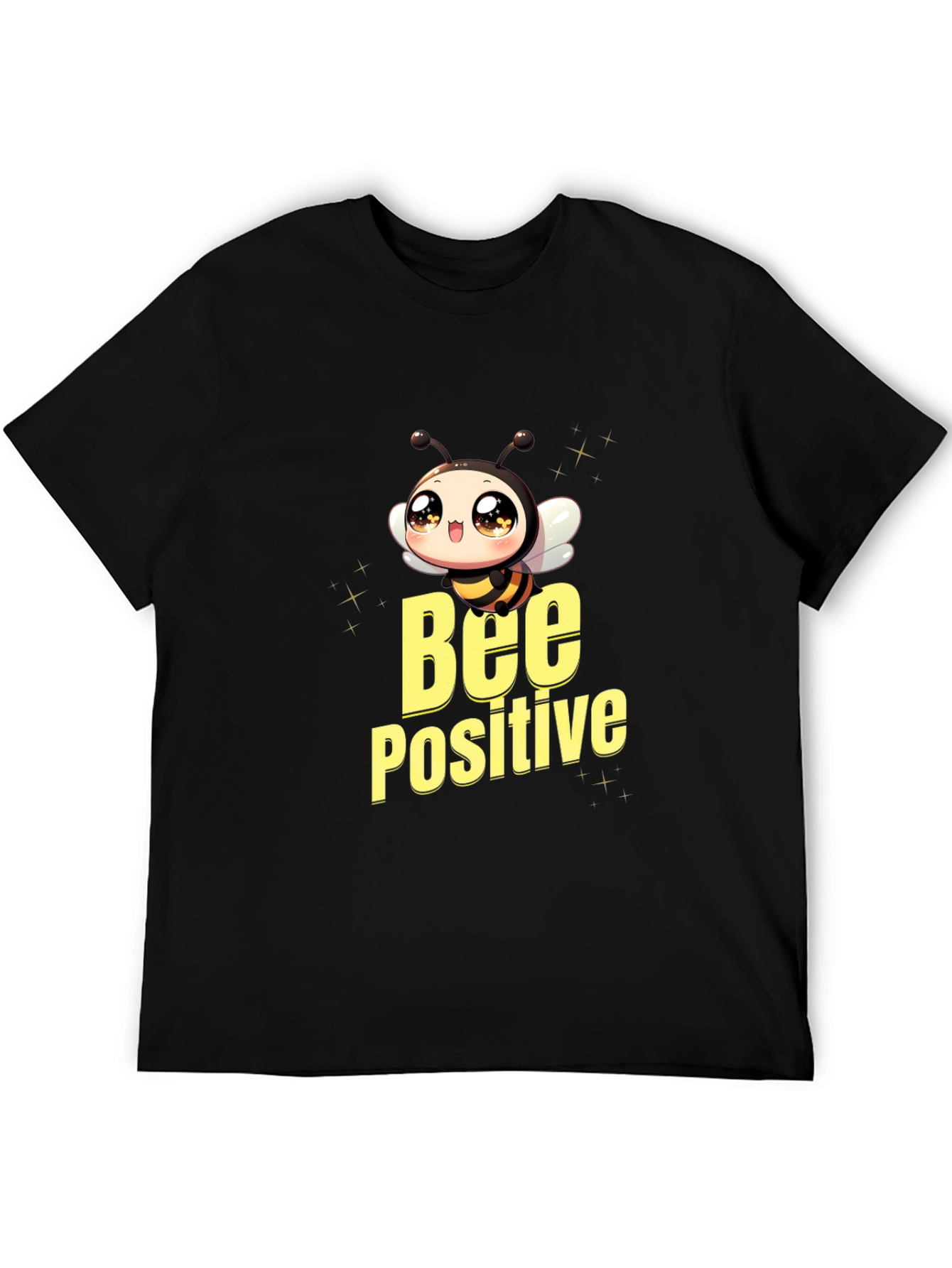 Bee Positive Black T-Shirt - Cute Graphic Tee