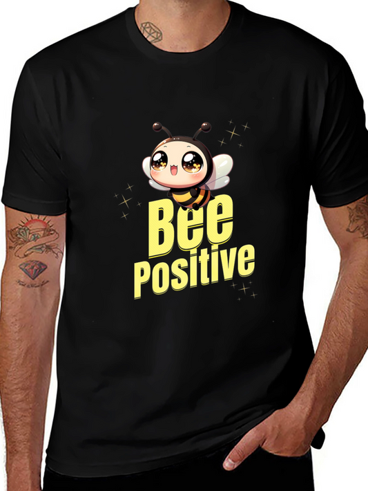 Bee Positive Black T-Shirt - Cute Graphic Tee