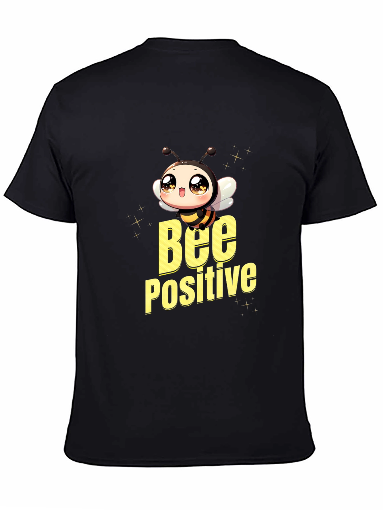 Bee Positive Black T-Shirt - Cute Graphic Tee