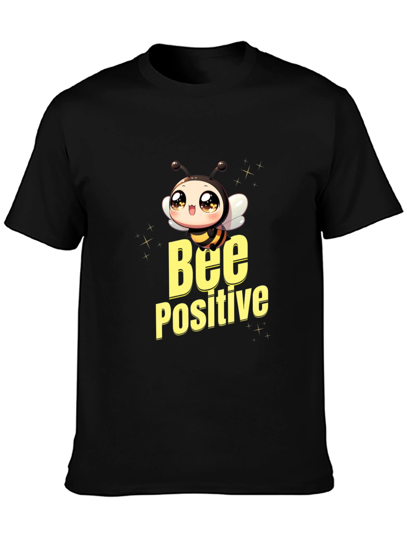 Bee Positive Black T-Shirt - Cute Graphic Tee