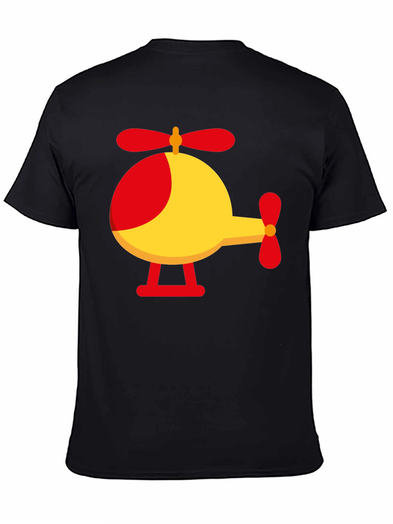 Helicopter Graphic Tee - Black Cotton Blend