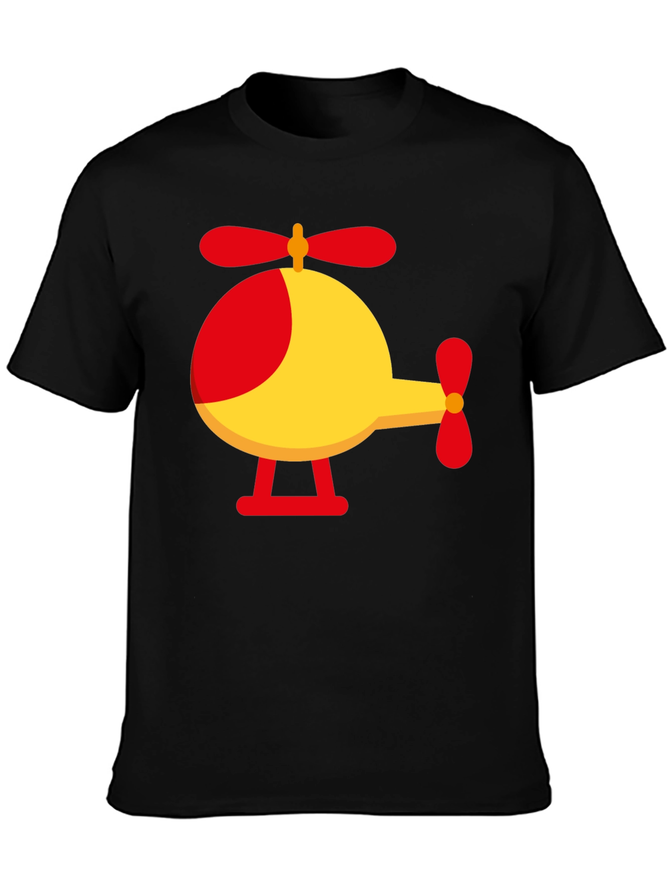 Helicopter Graphic Tee - Black Cotton Blend