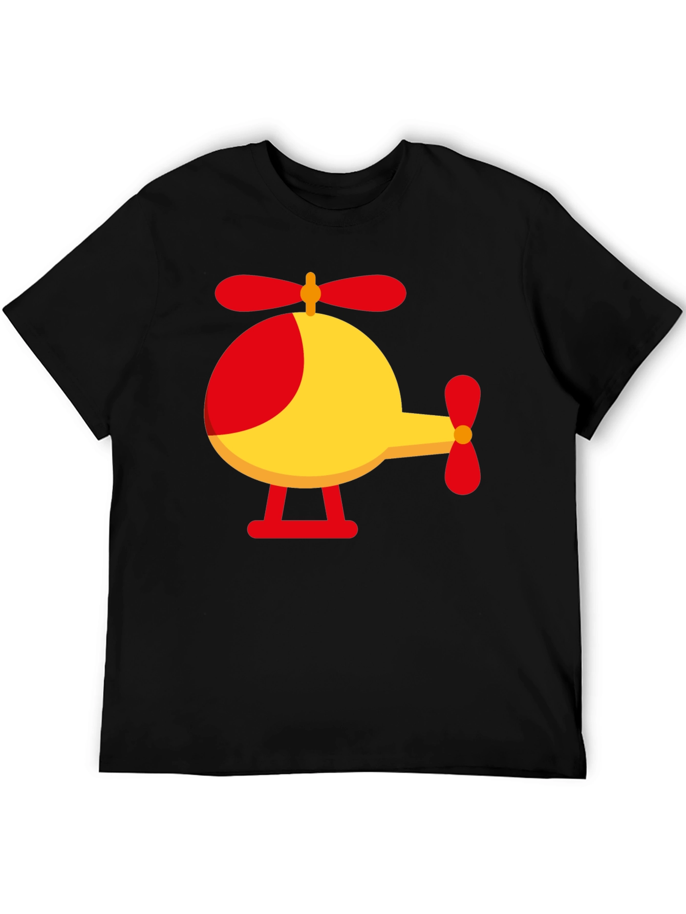 Helicopter Graphic Tee - Black Cotton Blend