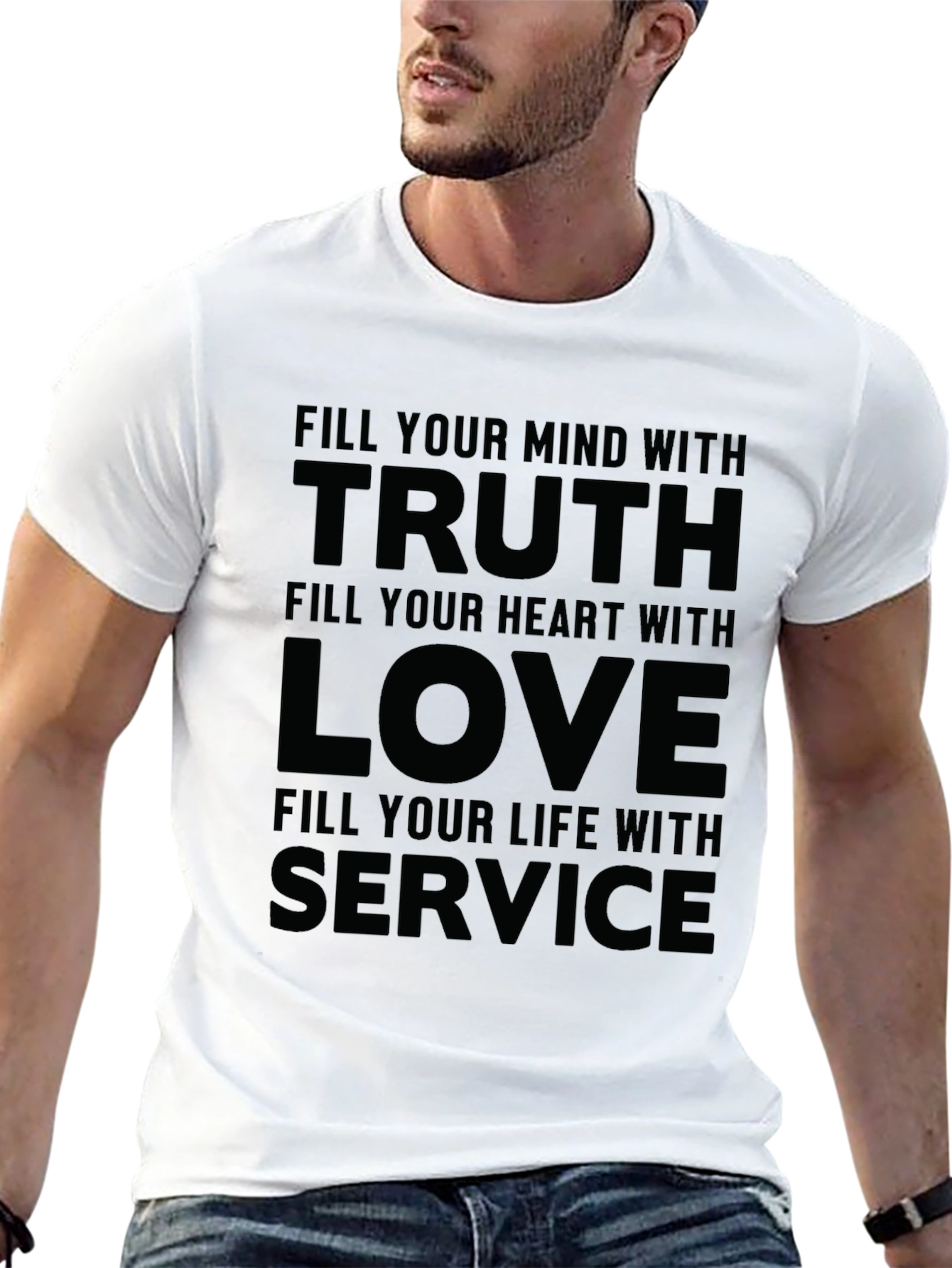 Truth Love Service Graphic Tee - Inspirational Quote Shirt